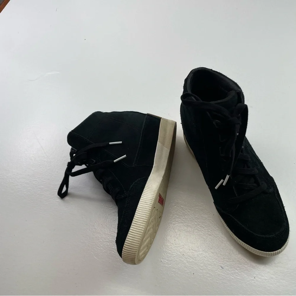 Sorel Out N‎ About Wedge Bootie Womens 8.5 Black Sea Salt Suede